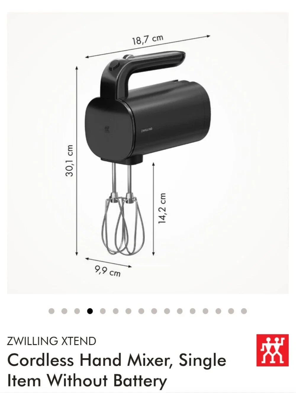 Zwilling - NWT Xtend Cordless Hand Mixer Set - WITHOUT BATTERY VERSION